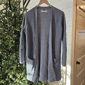Dusty Blue Open Front Cardigan